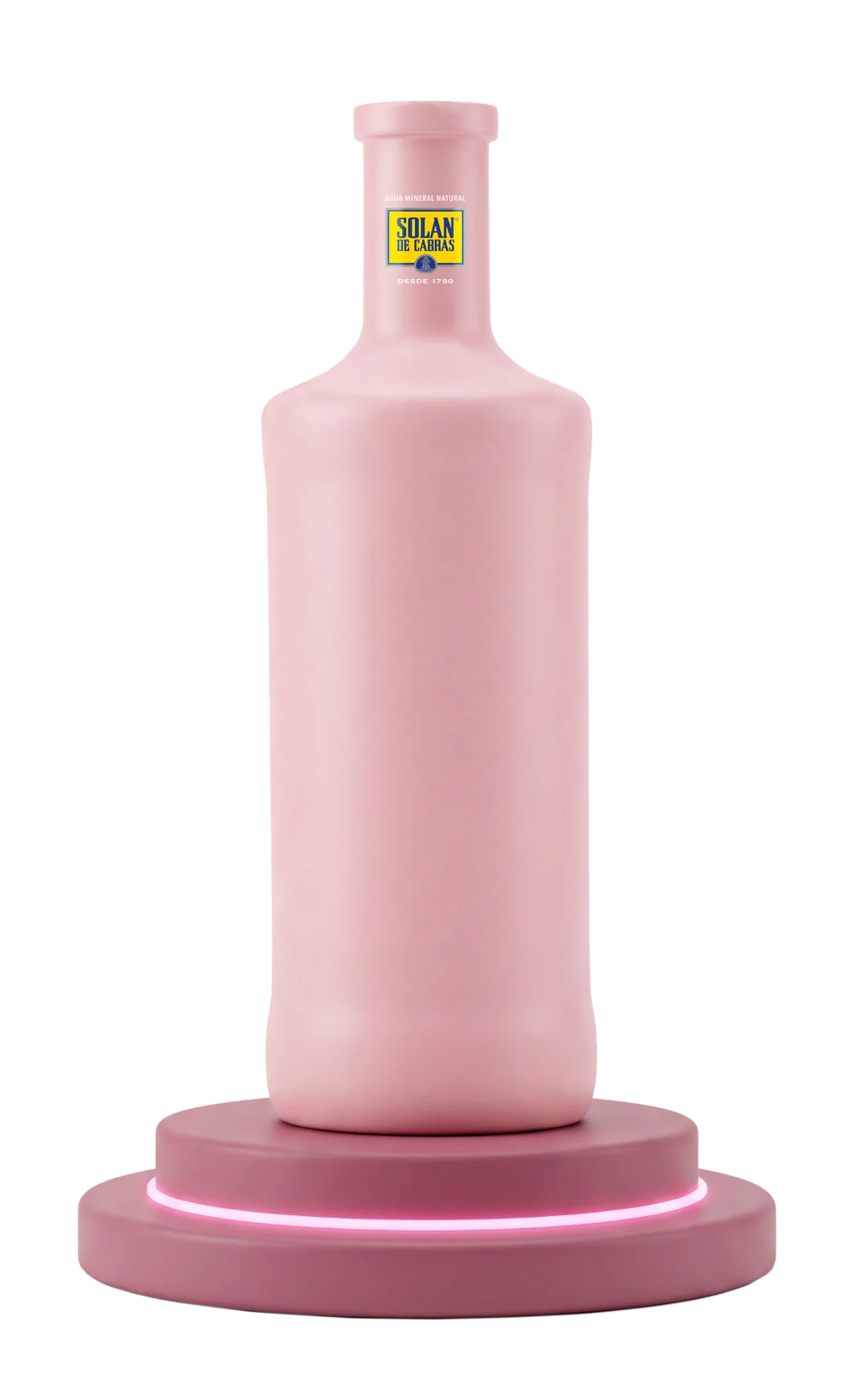 Botella ilustrada del mural solidario: cada aportación suma una rosa